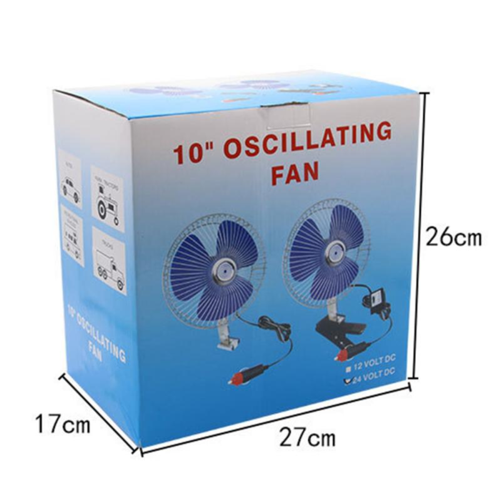 Ventilador Carro 12V Portátil Giratorio 180 Grados Pinza Encendedor