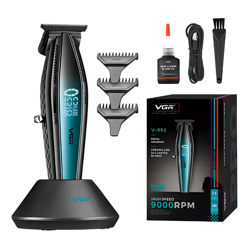 Máquina Patillera VGR V-992 Inalámbrica 9000 RPM Profesional Barbería
