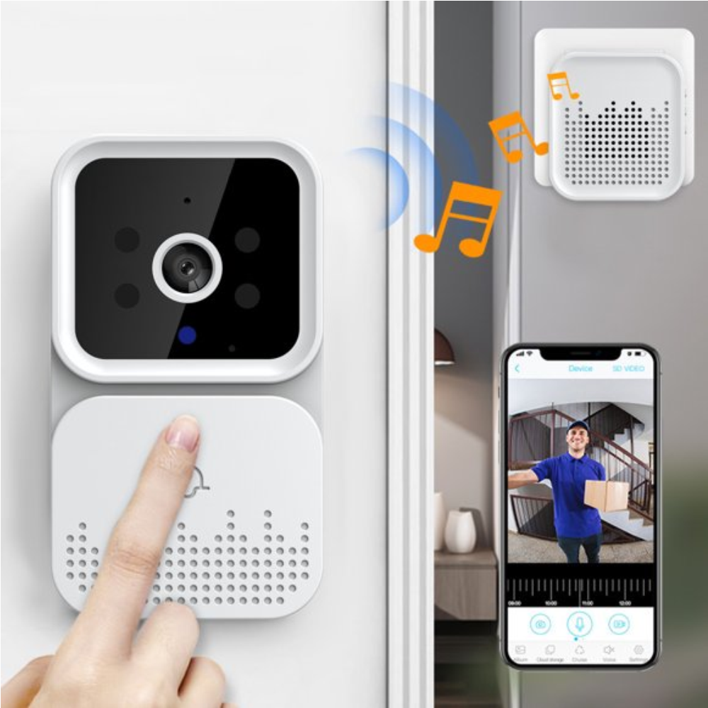 Video Portero Timbre Inalámbrico WiFi HD Visión Nocturna Sensor PIR
