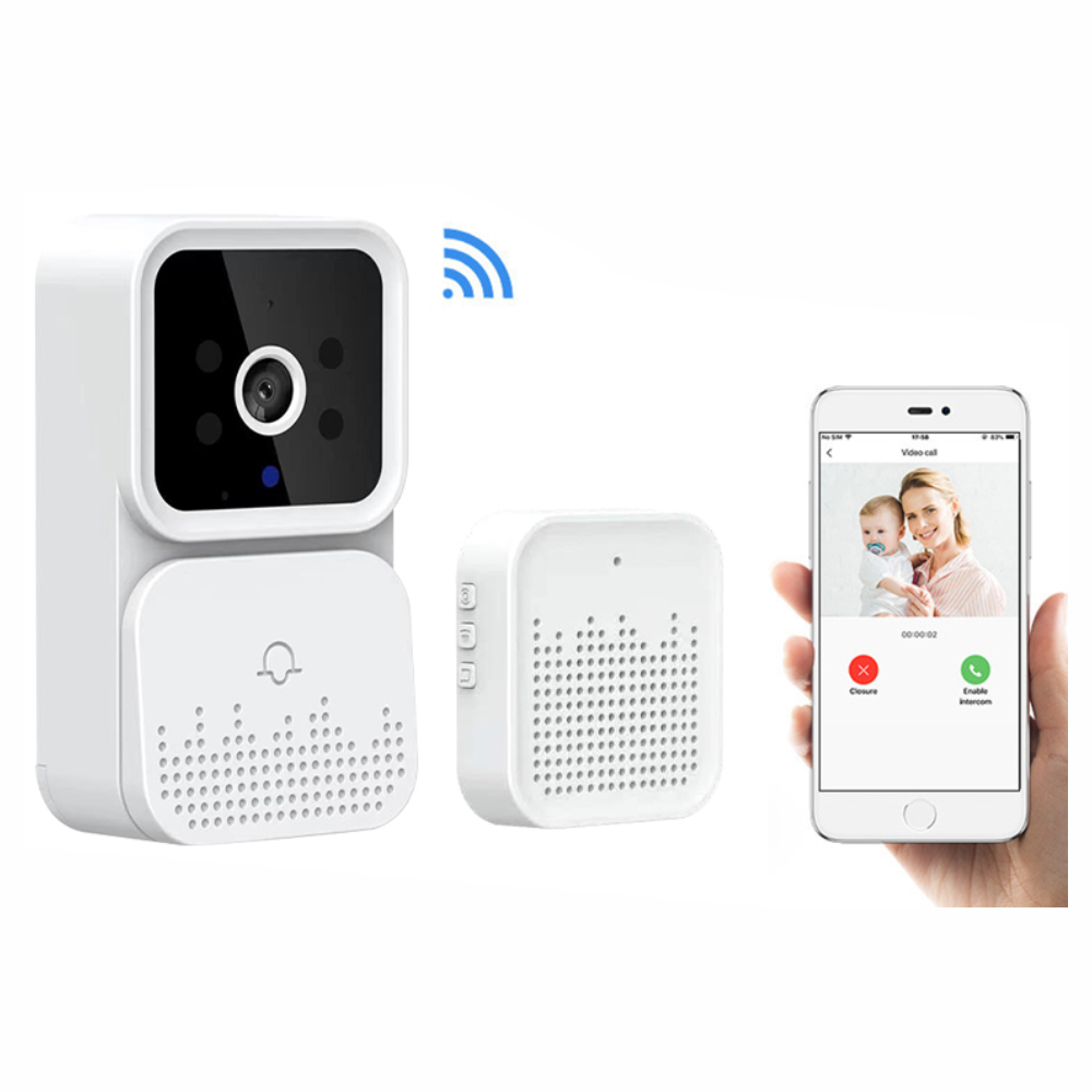 Video Portero Timbre Inalámbrico WiFi HD Visión Nocturna Sensor PIR