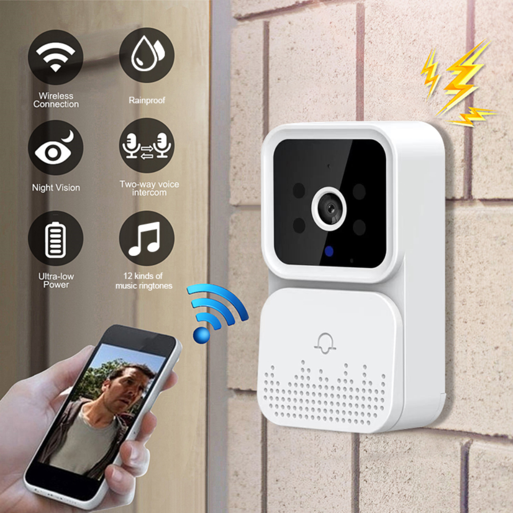 Video Portero Timbre Inalámbrico WiFi HD Visión Nocturna Sensor PIR