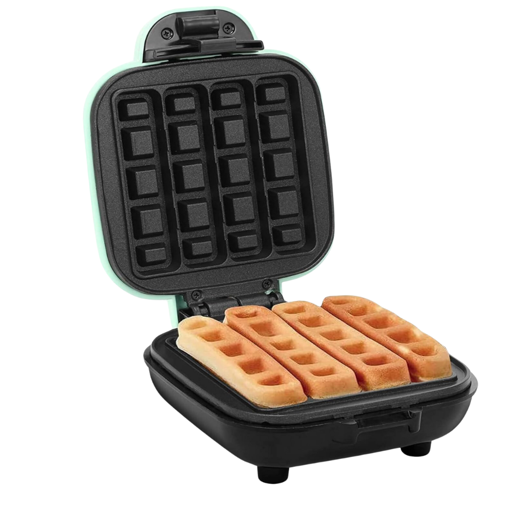Waflera Mini Palitos Eléctrica 420W Antiadherente 4 Wafles Desayuno