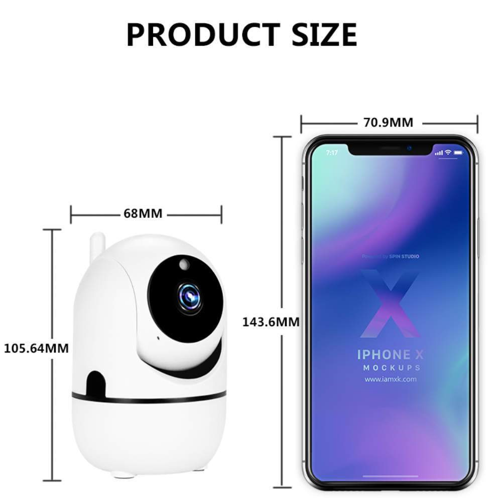 Cámara Seguridad WiFi Inalámbrica 1080P Visión Nocturna Audio Micro SD