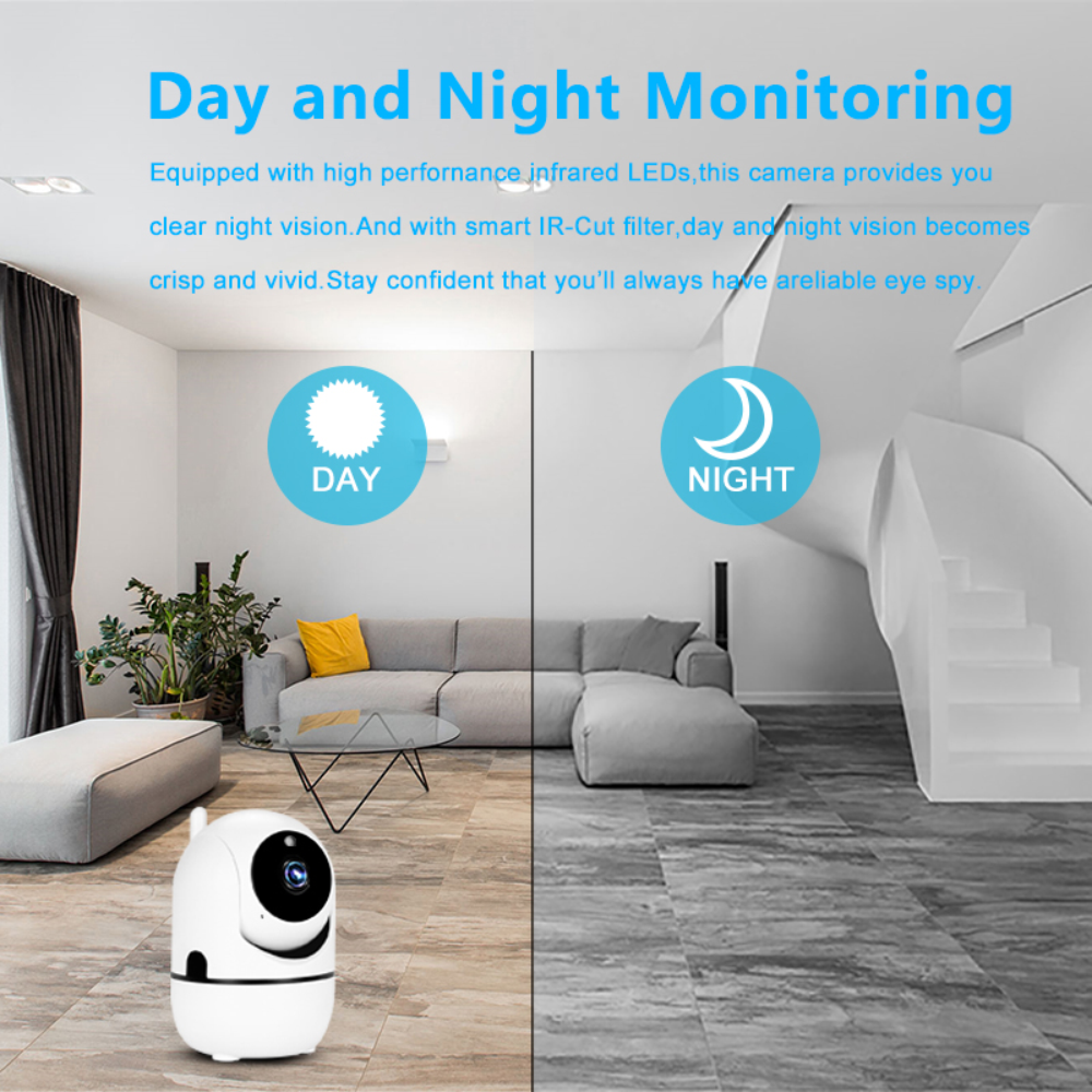 Cámara Seguridad WiFi Inalámbrica 1080P Visión Nocturna Audio Micro SD