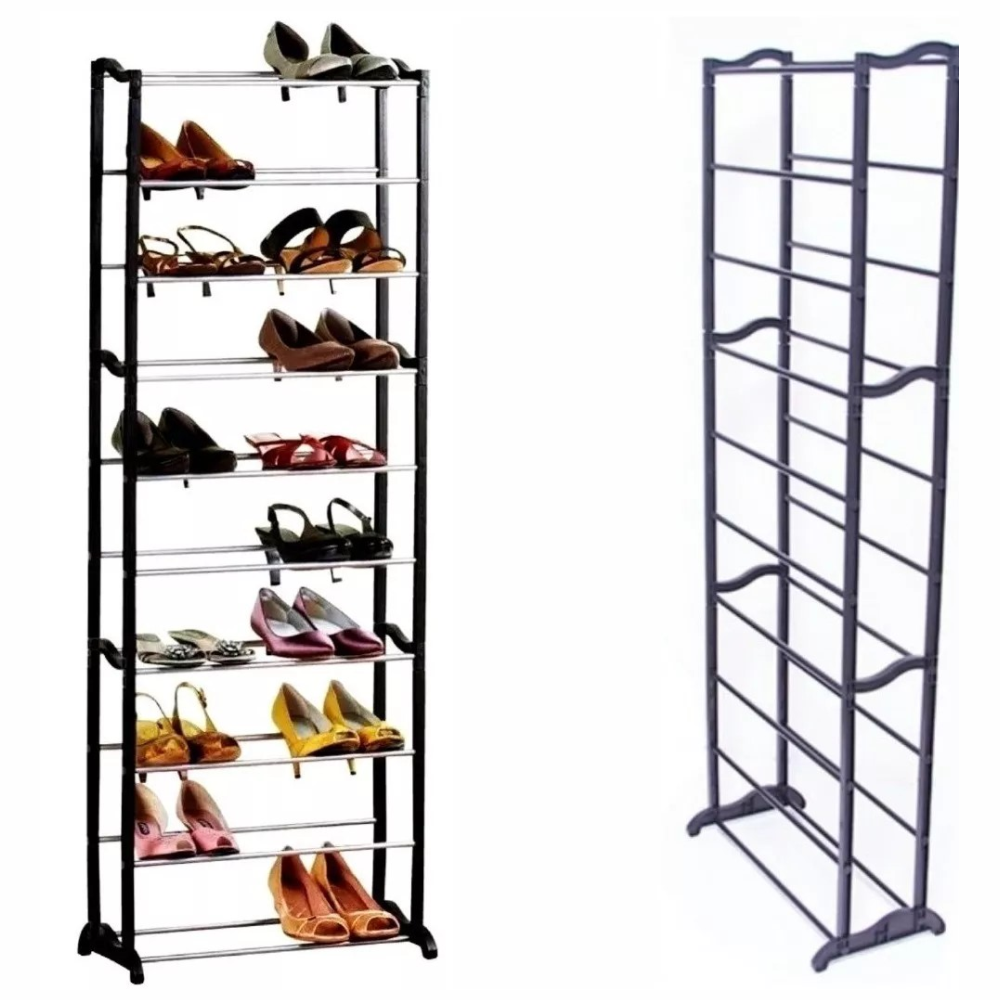 Zapatero Organizador 10 Niveles 30 Pares Minimalista Desarmable Metal