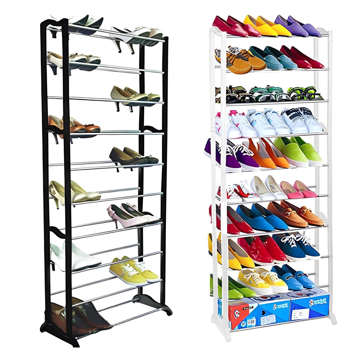 Zapatero Organizador 10 Niveles 30 Pares Minimalista Desarmable Metal