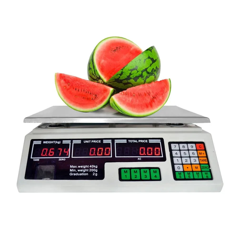 Balanza Gramera Digital Comercial 40kg Precio Peso Recargable Acero