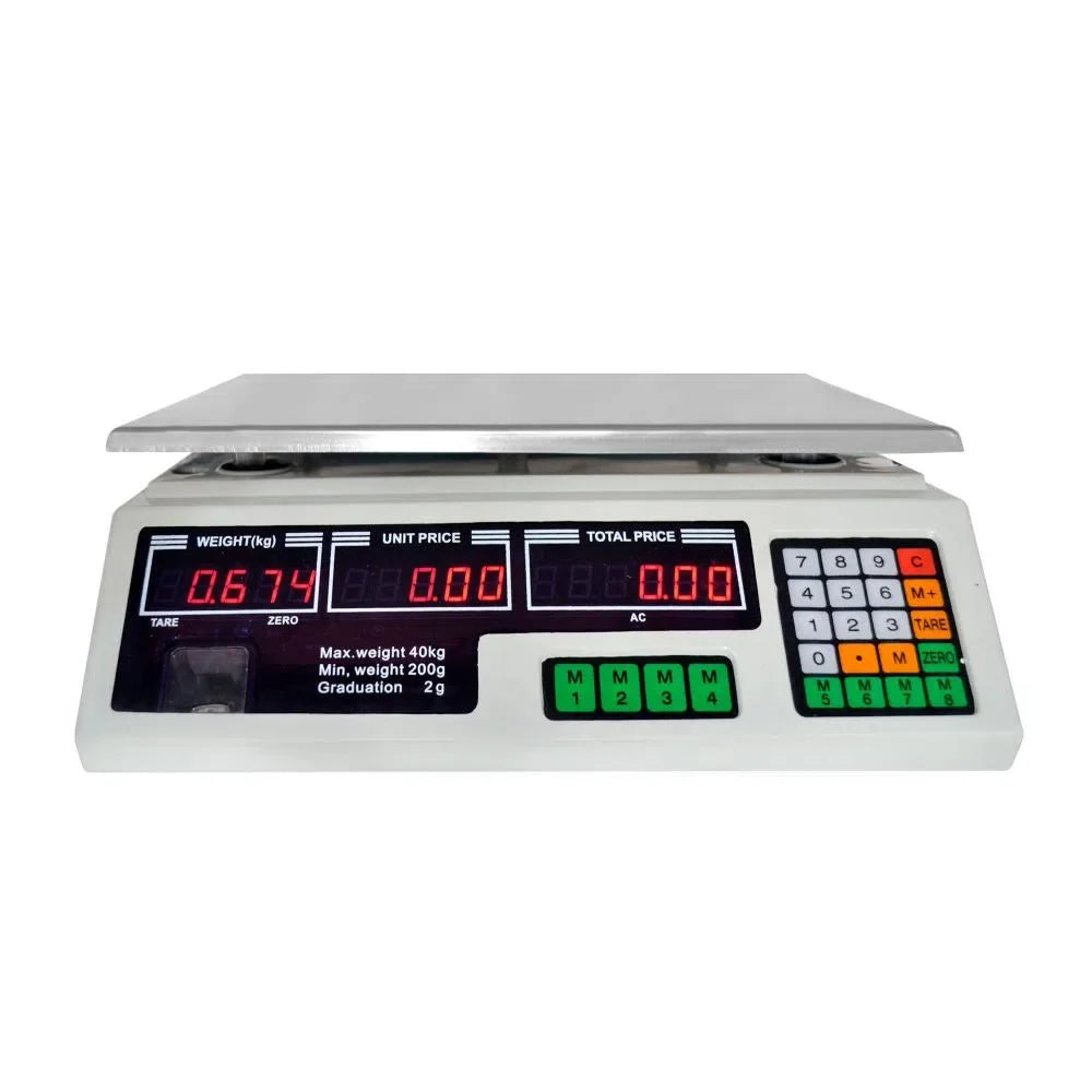 Balanza Gramera Digital Comercial 40kg Precio Peso Recargable Acero