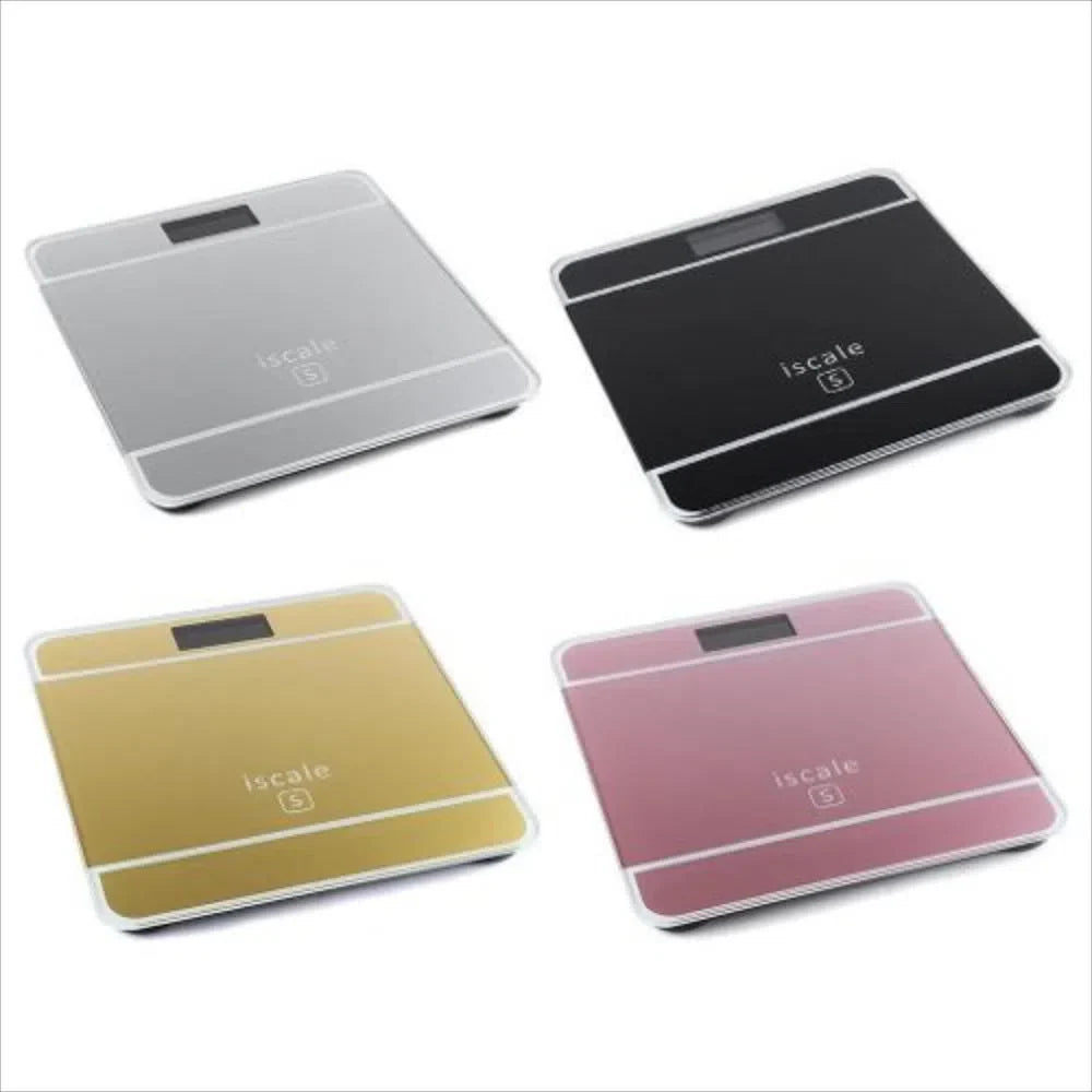 Báscula Peso Digital iScale Vidrio Templado Cuadrada 180kg Baño LCD