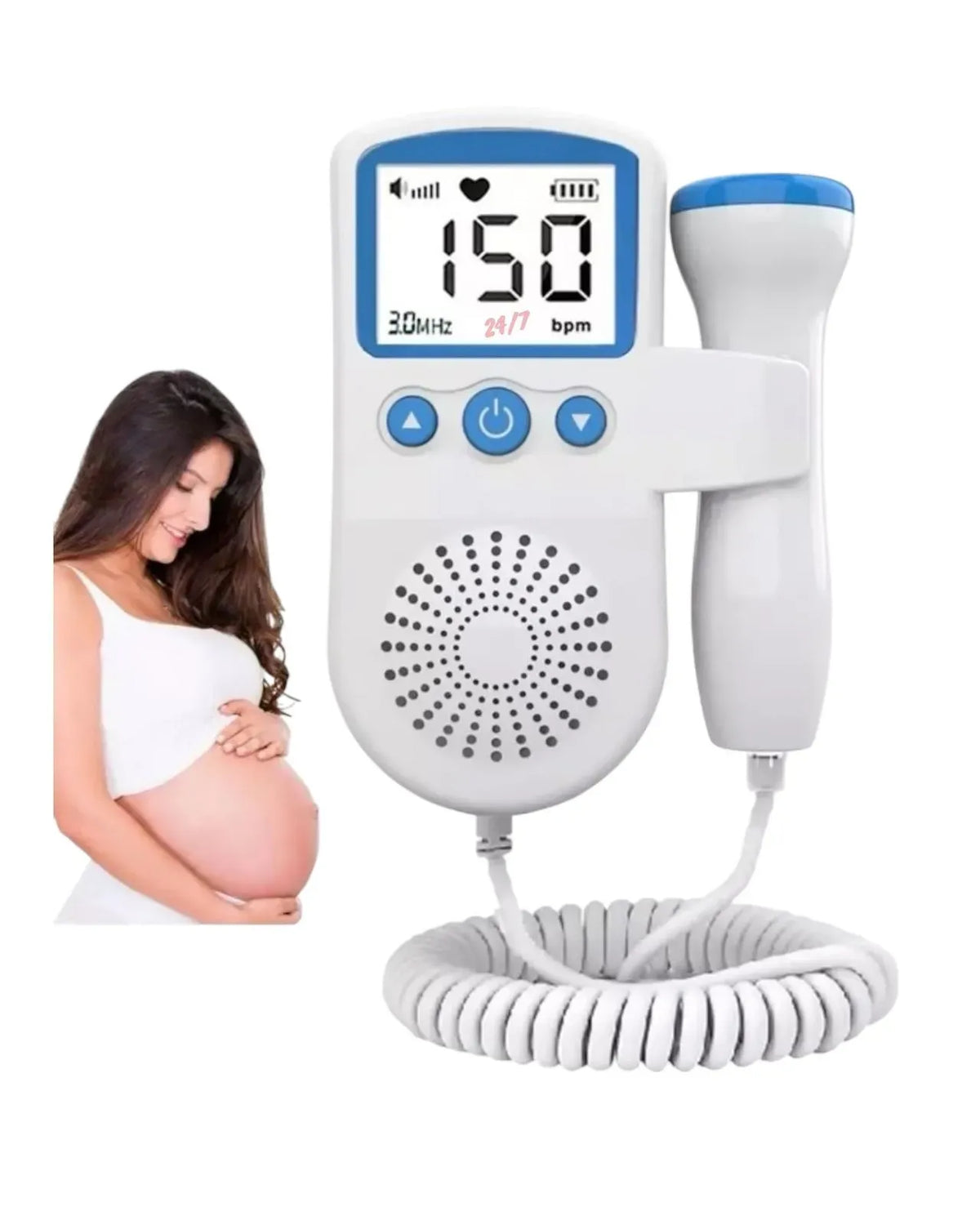 Doppler Fetal Monitor Latidos Bebé Ultrasonido Portátil Embarazo