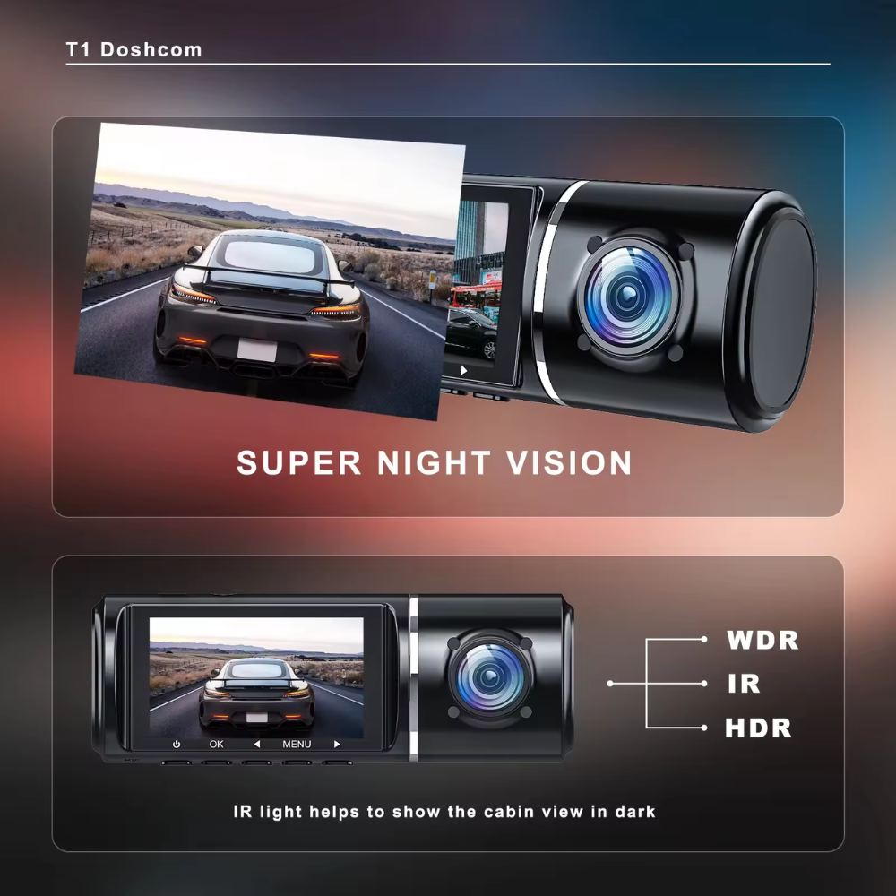 Cámara Carro 3x1 Full HD Visión Nocturna Frontal Interior Reversa