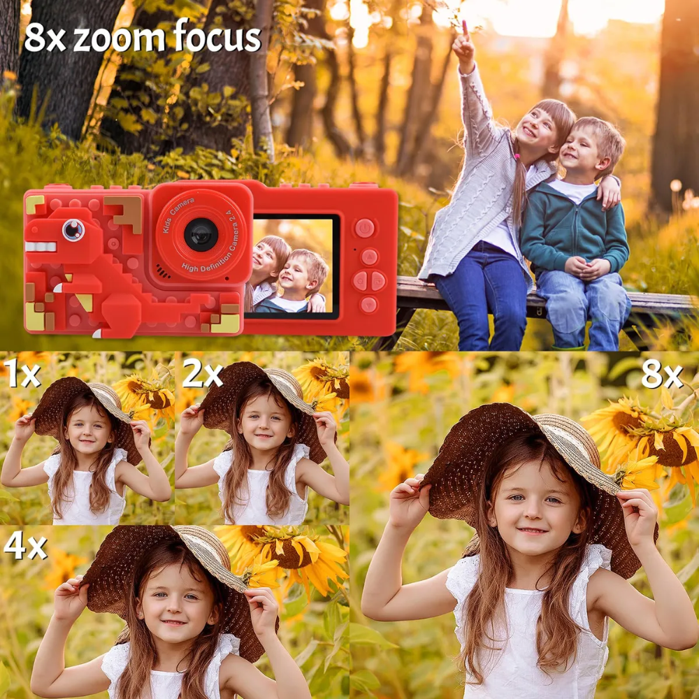 Cámara Digital Niños Figuras Armables Doble Lente Selfie 1080p Juegos