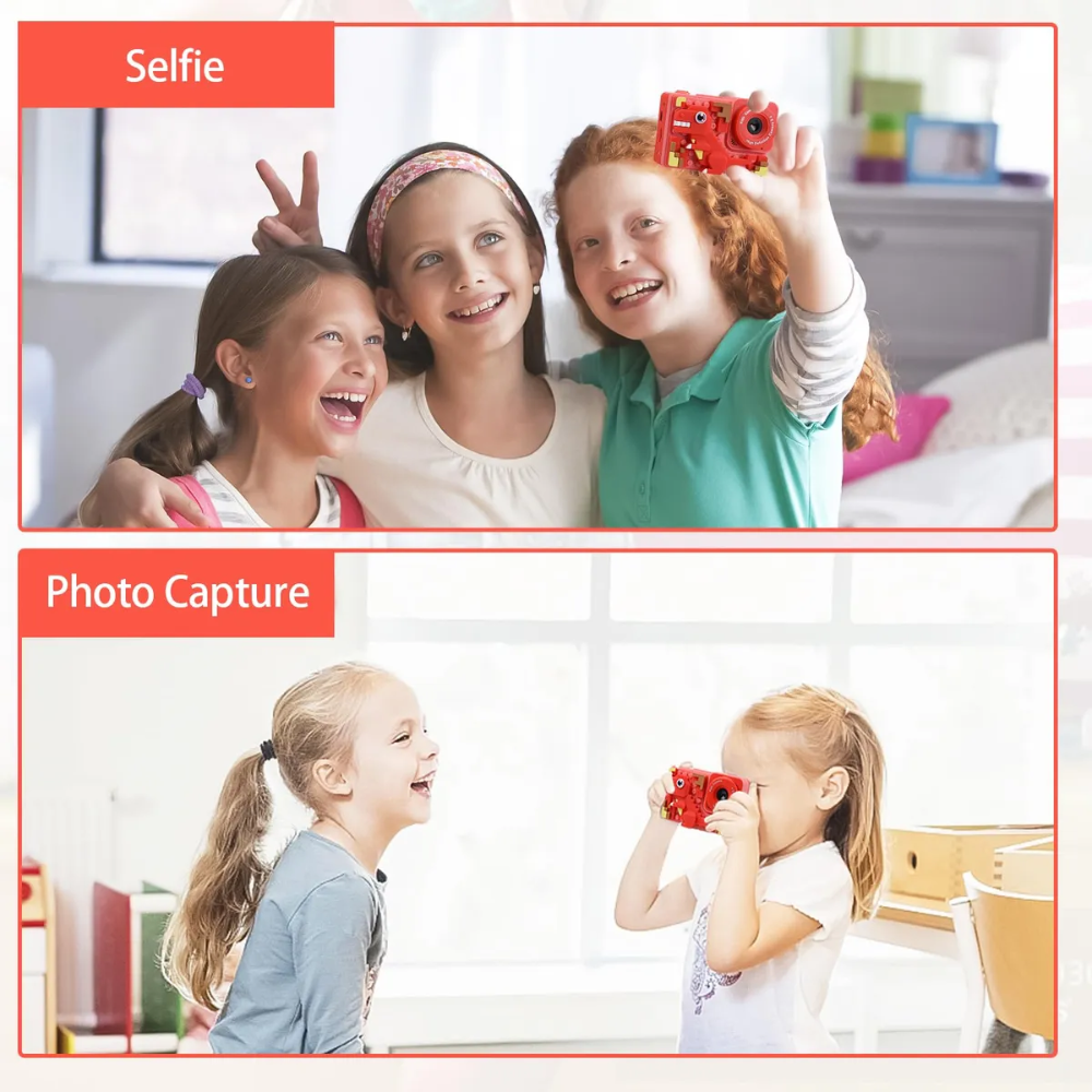 Cámara Digital Niños Figuras Armables Doble Lente Selfie 1080p Juegos