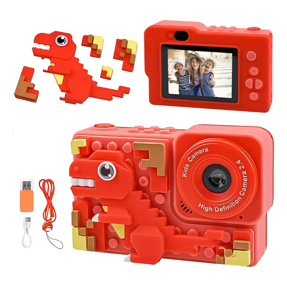 Cámara Digital Niños Figuras Armables Doble Lente Selfie 1080p Juegos