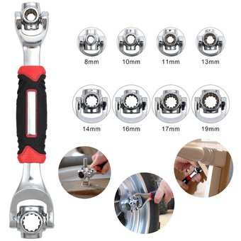 Llave Universal 48x1 Multifunción Cabezal Giratorio 360 8 Medidas