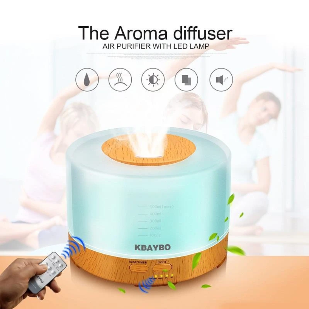 Difusor Aromas Humidificador Ultrasónico 500 ml Control Remoto Hogar