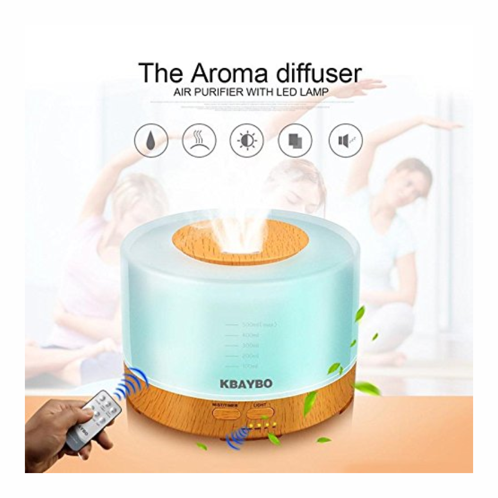 Difusor Aromas Humidificador Ultrasónico 500 ml Control Remoto Hogar