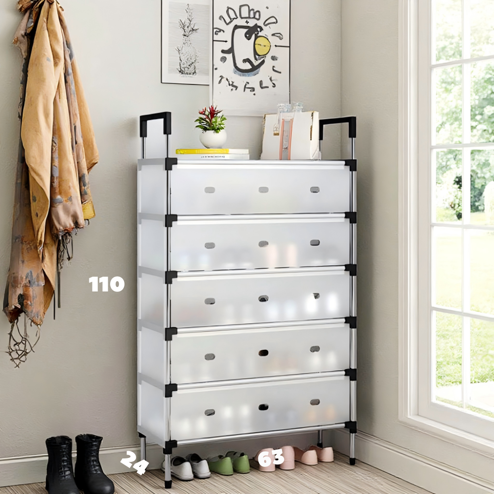 Zapatero Organizador 5 Niveles Doble Color Estante Rack 25 Pares