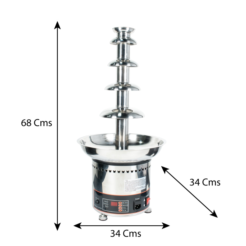 Fuente Chocolate Industrial 5 Niveles Acero Inoxidable 304 150W