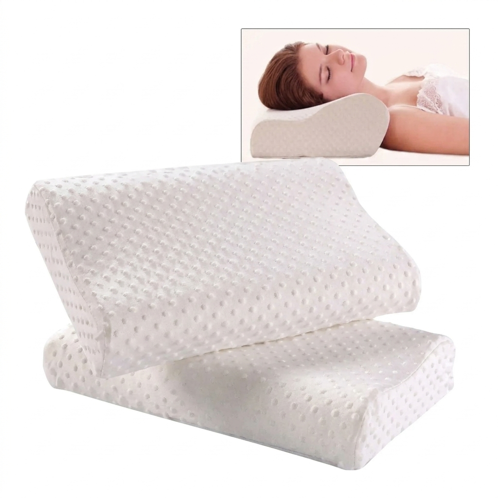 Almohada Memory Foam Aloe Vera Ortopédica Funda Lavable Par 2 Unidades