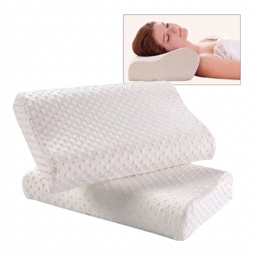Almohada Memory Foam Aloe Vera Ortopédica Funda Lavable Par 2 Unidades