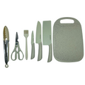 Juego Cuchillos Cocina 7 Piezas Acero Inoxidable Tabla Picar Afilador