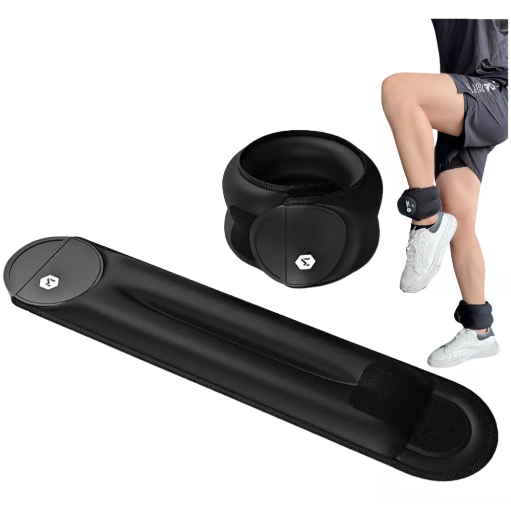 Pesas Tobilleras Muñequeras Par 2 Kg Ajustables Velcro Arena Hierro