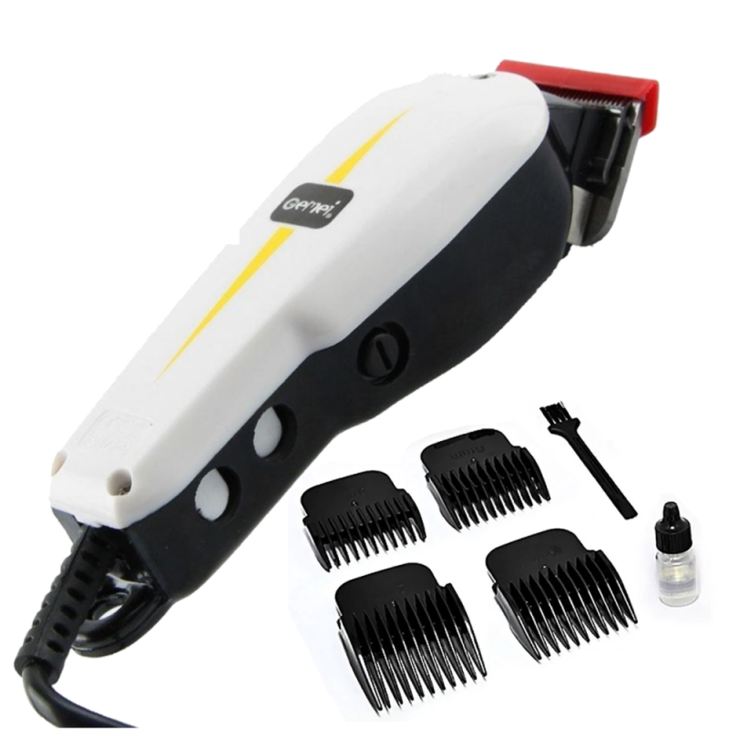 Máquina Peluquería Profesional Geemy Motor Potente 4 Peines Guía Kit