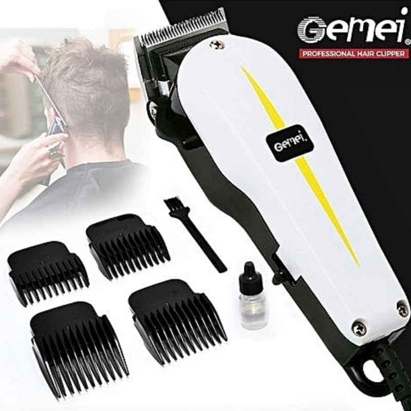 Máquina Peluquería Profesional Geemy Motor Potente 4 Peines Guía Kit
