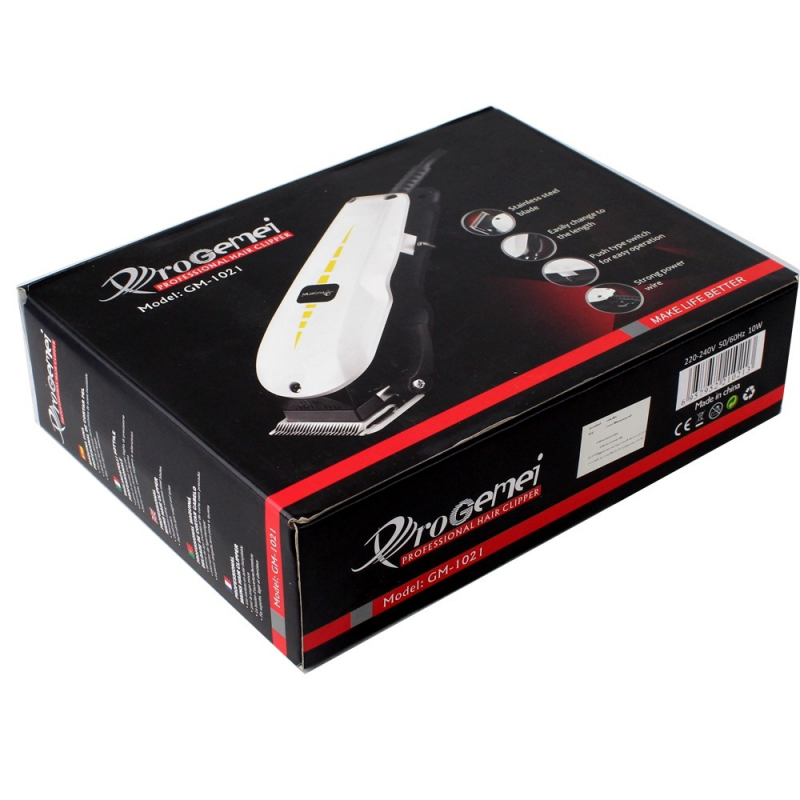 Máquina Peluquería Profesional Geemy Motor Potente 4 Peines Guía Kit