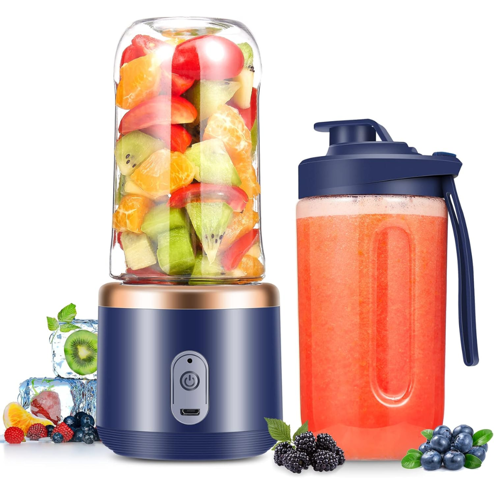 Licuadora Portátil Recargable USB 6 Cuchillas 310ml Batidos Jugos