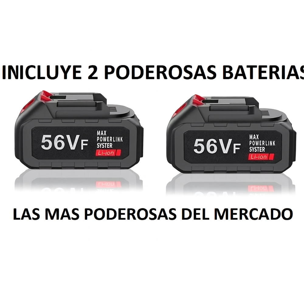 Mini Motosierra Inalámbrica 6 Pulgadas 56V 2 Baterías 2 Cadenas Poda