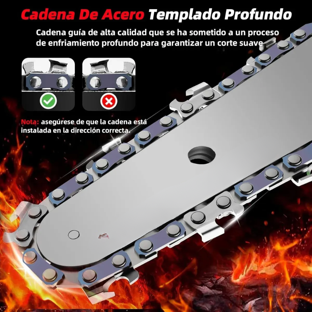 Mini Motosierra Inalámbrica 6 Pulgadas 56V 2 Baterías 2 Cadenas Poda