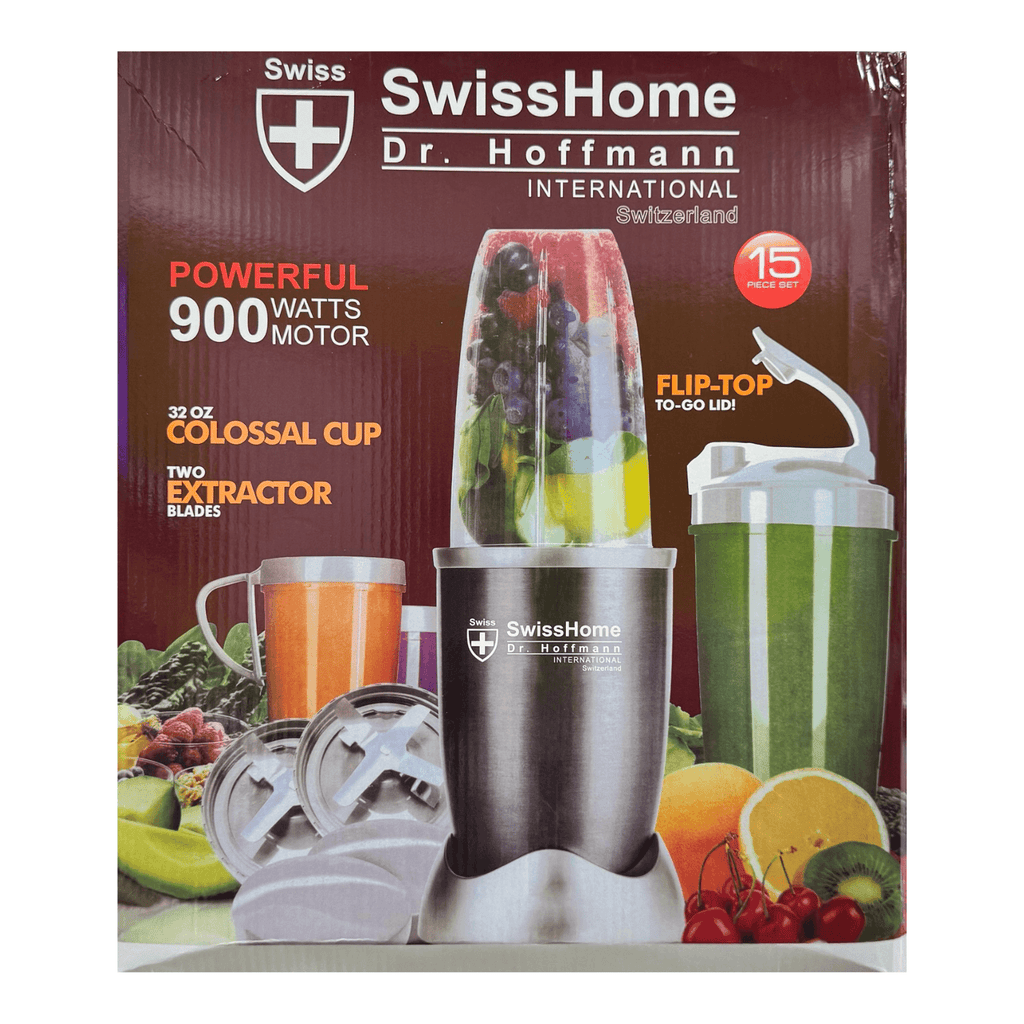 Licuadora Personal Swisshome 900W Batidos Vasos 800ml Cuchillas Acero