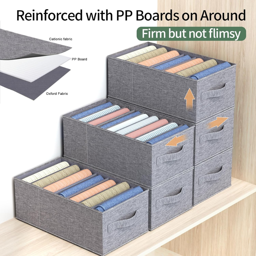 Organizador Ropa Cajón 8 Divisiones Plegable Ropa Interior Medias Gris