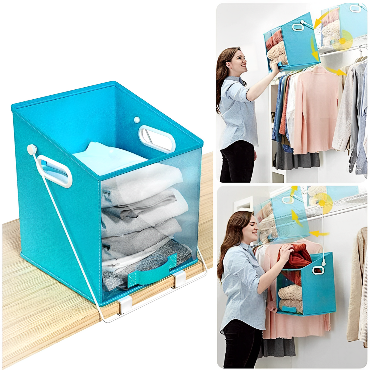Organizador Ropa Cesta Plegable Closet Armario Colgante Frente Visible