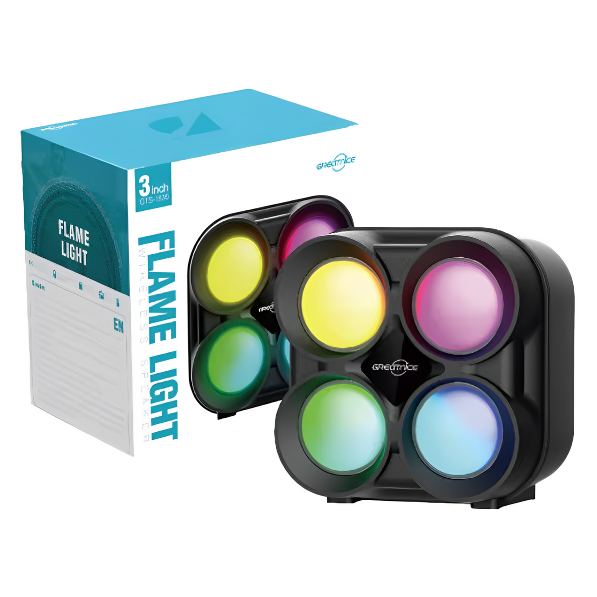 Parlante Bluetooth Portátil Luces RGB Radio FM USB GTS-1835 3 Pulgadas