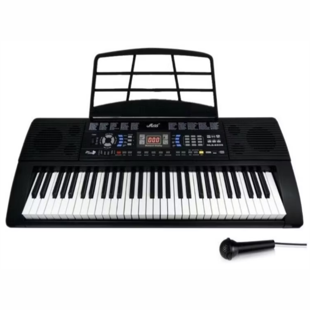 Teclado Organeta Piano MLS6639 61 Teclas 128 Tonos Micrófono Atril