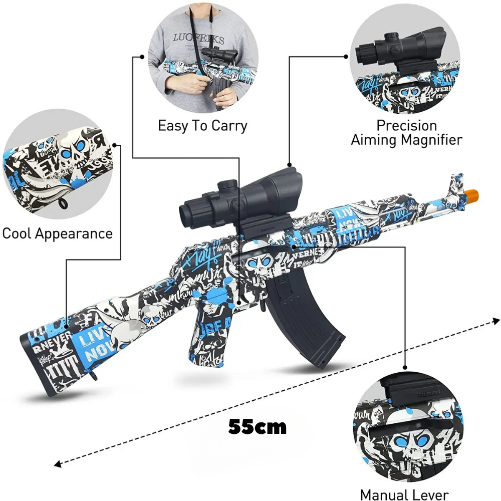 Lanzador Hidrogel Juguete Shooting Elite 2 Modos Tiro Mira Ajustable