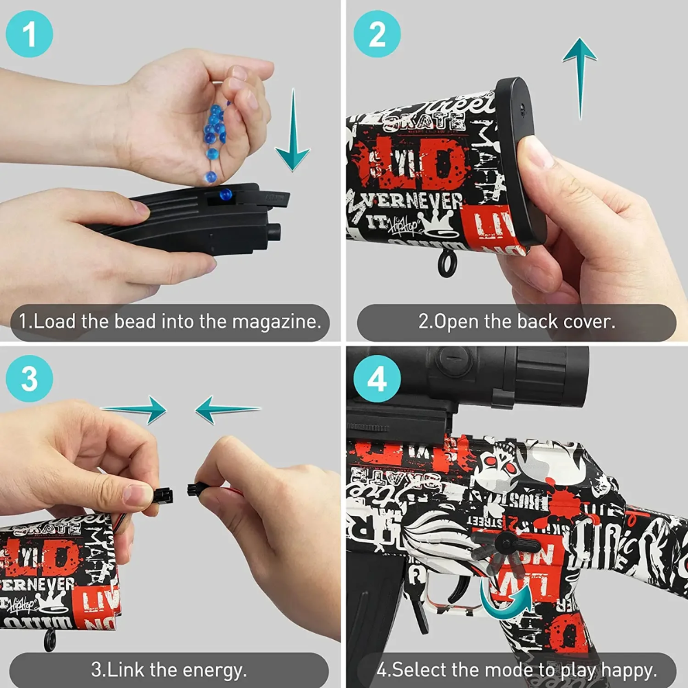 Lanzador Hidrogel Juguete Shooting Elite 2 Modos Tiro Mira Ajustable