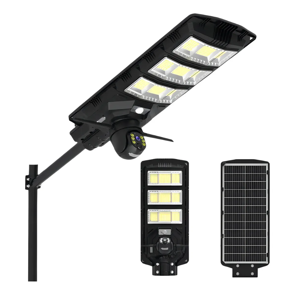 Reflector Solar LED Cámara WiFi 360 Sensor Movimiento 450W Exterior