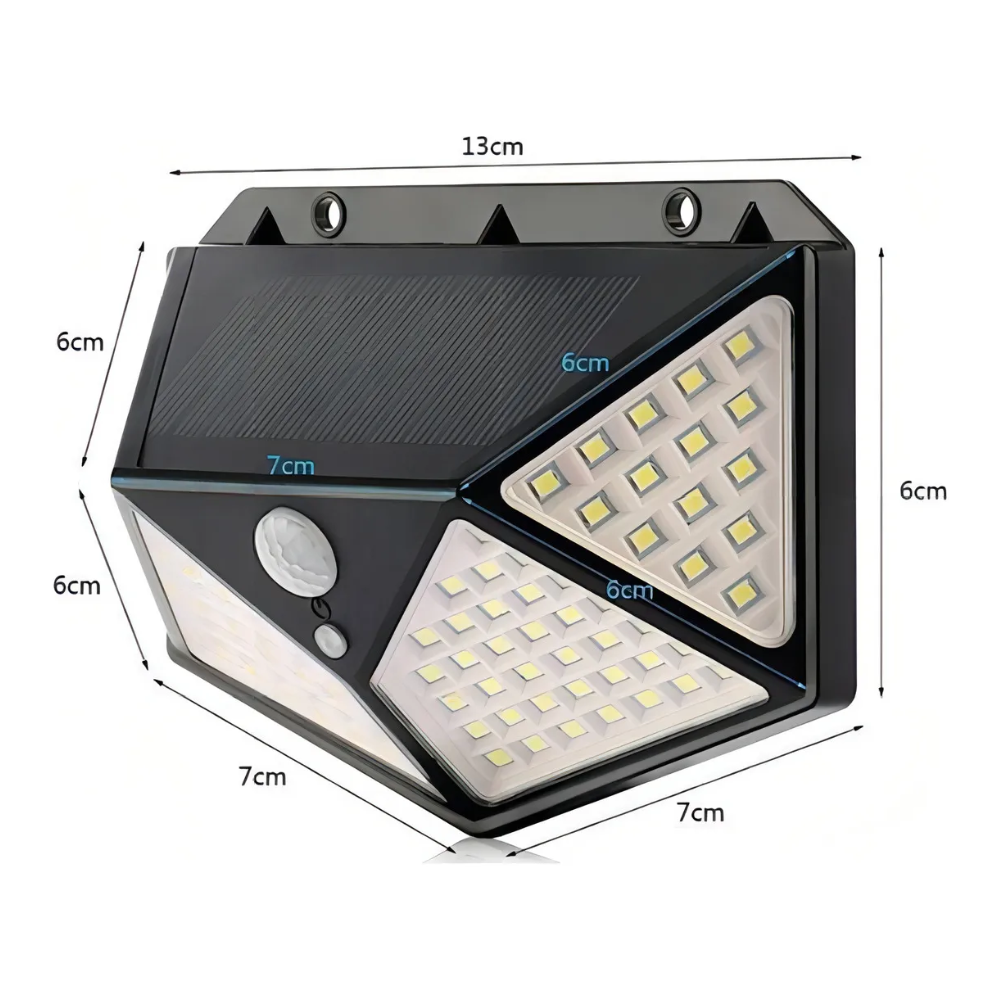 Lámpara Solar 100 LED Sensor Movimiento Pack 4 Exterior Pared Patio