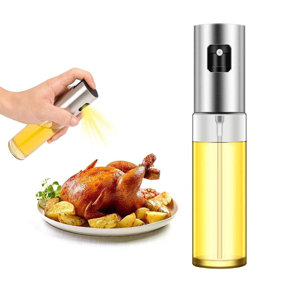 Rociador Aceite Spray Vidrio 100ml Acero Inoxidable Cocina Freidora