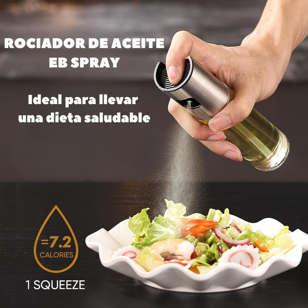 Rociador Aceite Spray Vidrio 100ml Acero Inoxidable Cocina Freidora