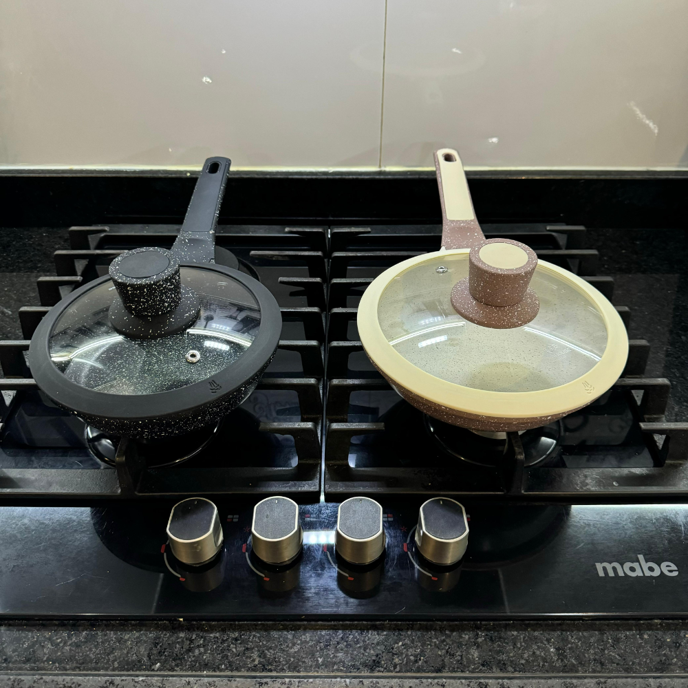 Sartén Antiadherente Mármol 18cm Tapa Vidrio Renahouse Inducción