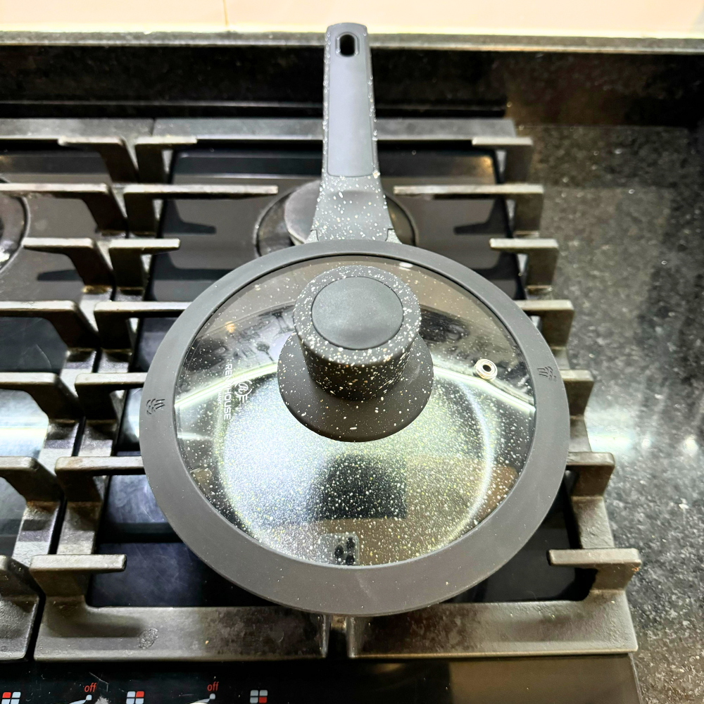 Sartén Antiadherente Mármol 18cm Tapa Vidrio Renahouse Inducción