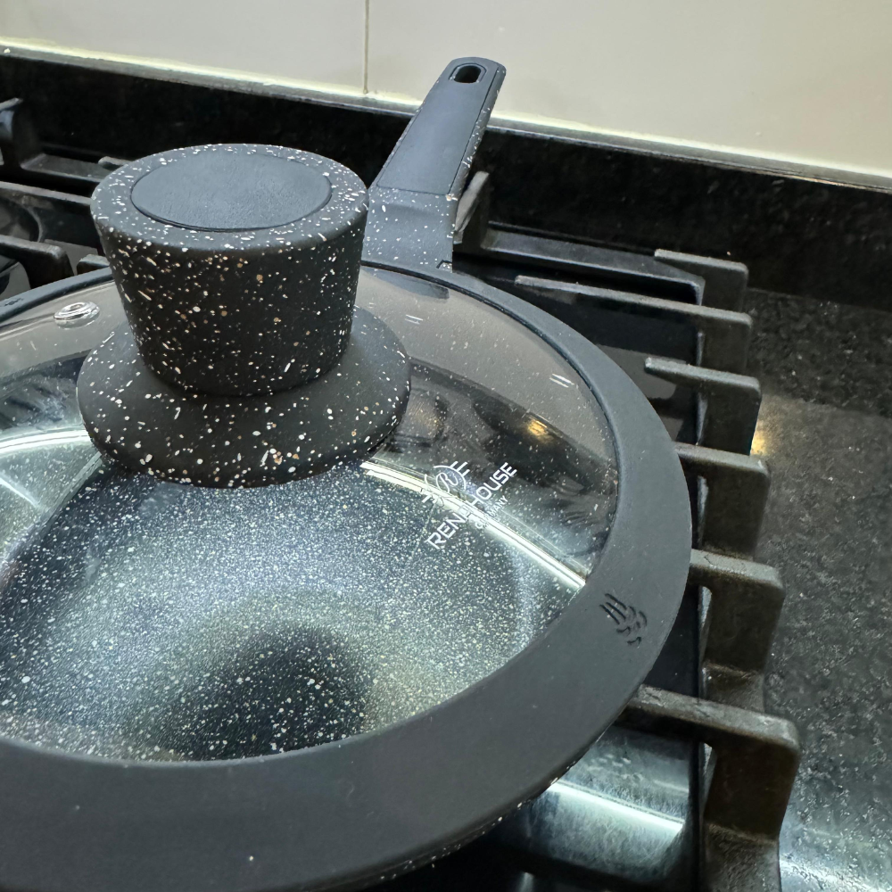 Sartén Antiadherente Mármol 18cm Tapa Vidrio Renahouse Inducción