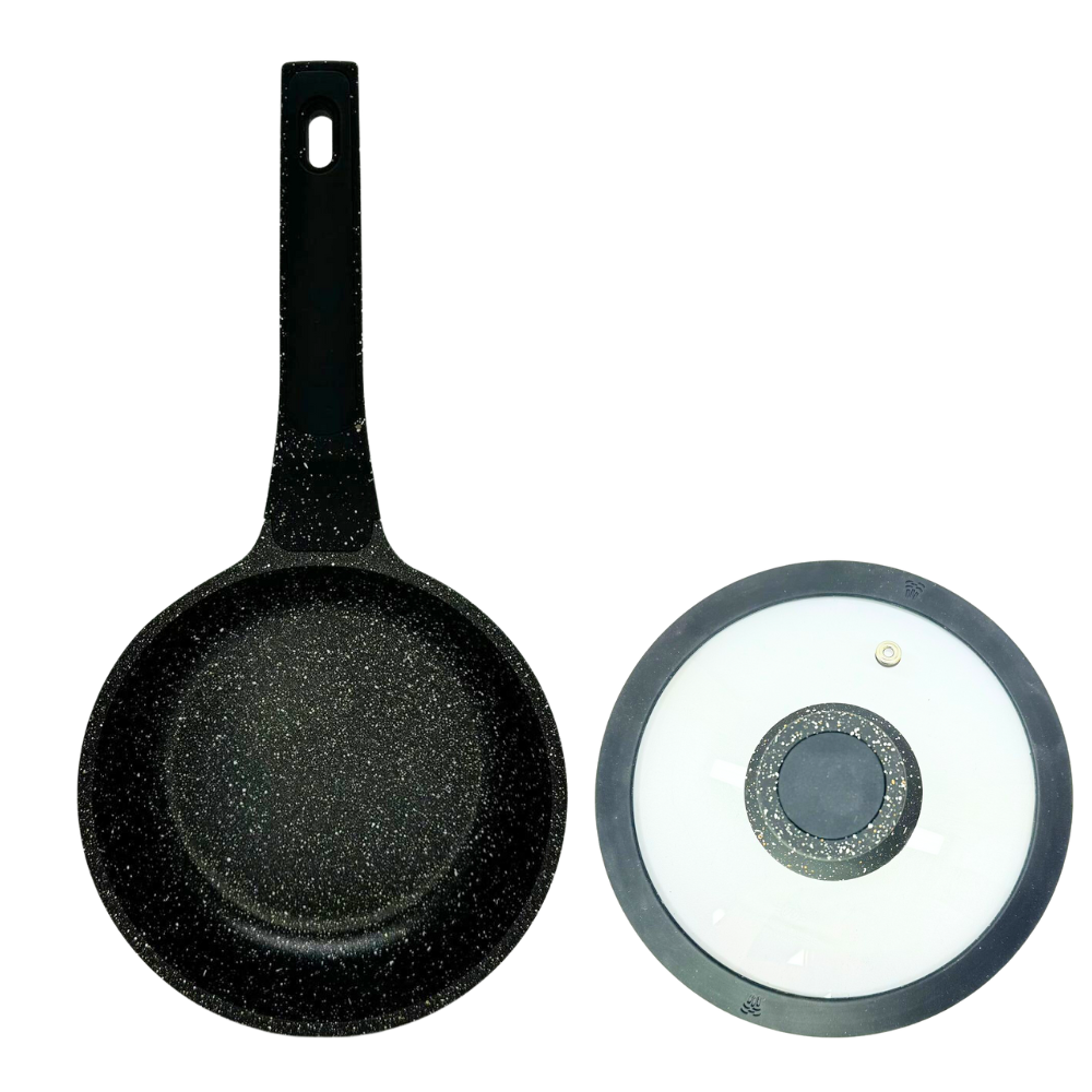 Sartén Antiadherente Mármol 18cm Tapa Vidrio Renahouse Inducción