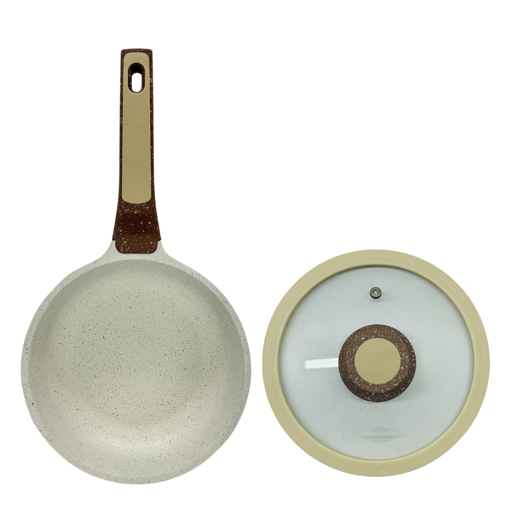 Sartén Antiadherente Mármol 18cm Tapa Vidrio Renahouse Inducción