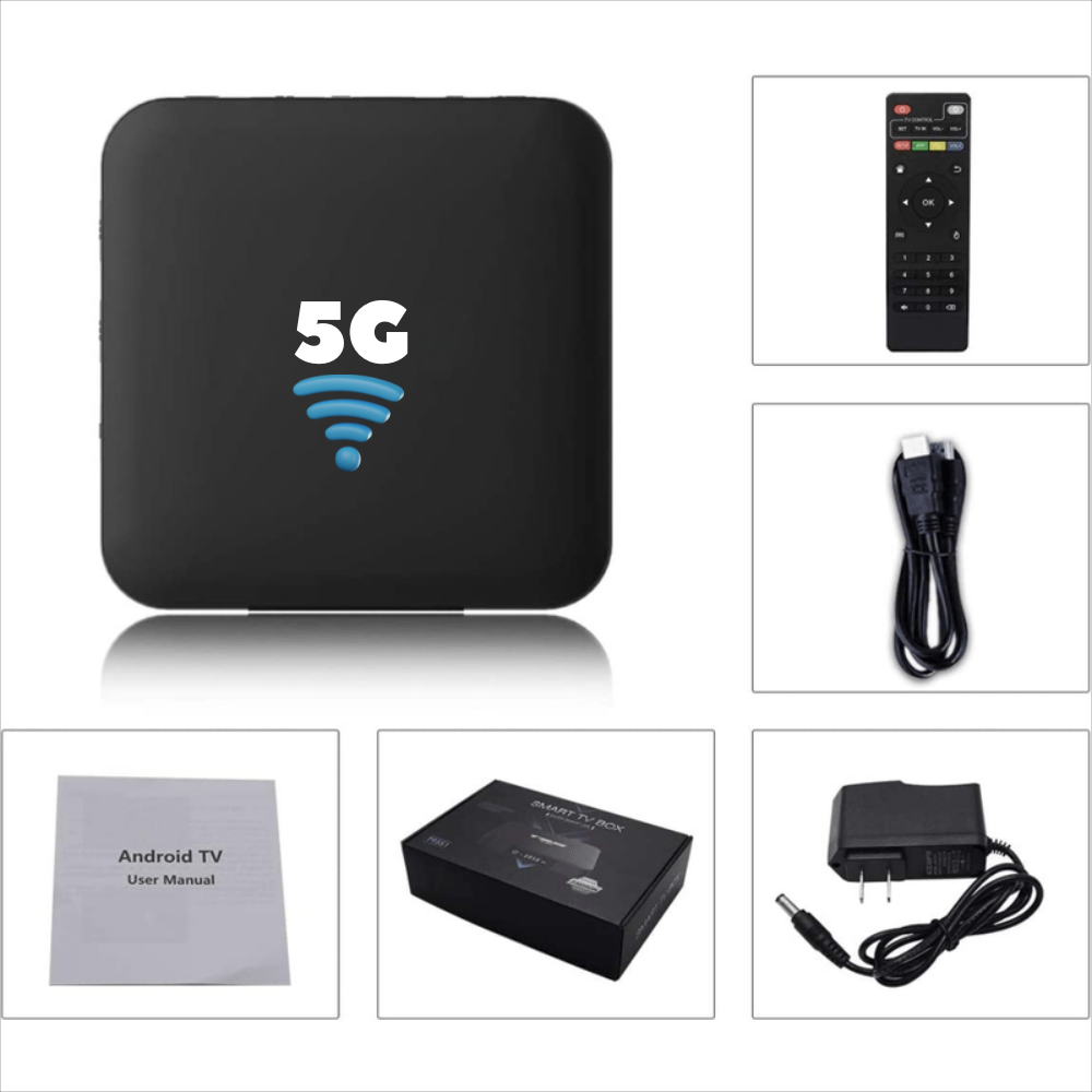 TV Box Android 12 4K 2GB 16GB WiFi 5G Miracast Control Teclado HDMI